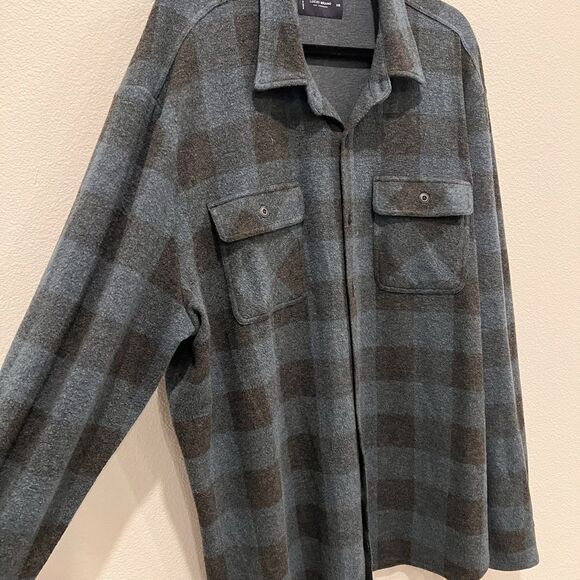 Lucky Brand Men’s Plaid Brushed Jersey Blue Shirt Sz XXL Soft Cozy Gorpcore - Picture 4 of 8